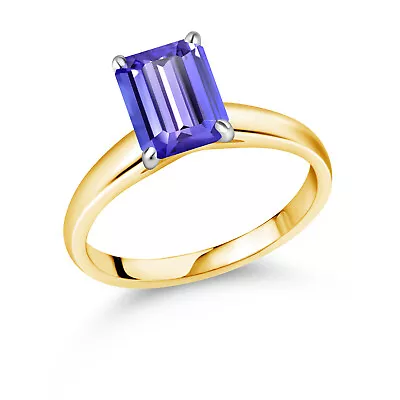 10K Yellow Gold With White Gold Prongs Tanzanite Engagement Ring | 2.30 Cttw | • $1195