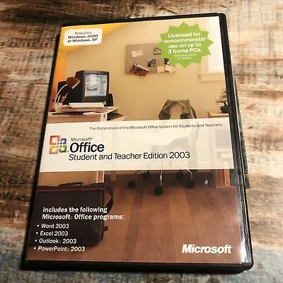 Microsoft Office Student And Teacher Edition 2003 Word Excel W/ Key Genuine • $14.99