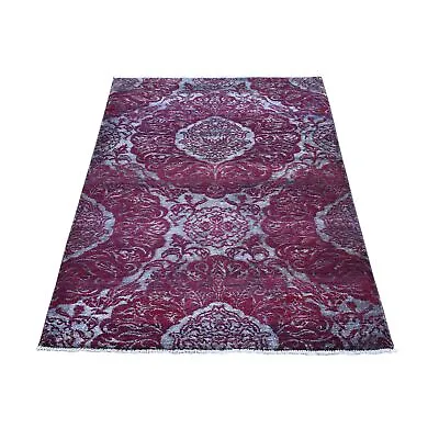 3'2 X5'7  Nepali Wool And Silk Large Lotus Flower Design Hand Knotted Rug R66663 • $7017.30