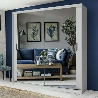 Double Mirror Sliding Door Chicago Wardrobe Bedroom  • £399