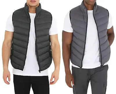 Mens Gilet Brave Soul Quilted Sleeveless Jacket Collar Body Warmer Padded Coat • £15.99