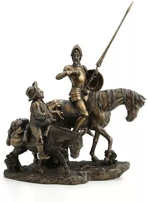 Don Quixote Sancho Panza Sculpture Figure Spanish Statue Antique Bronze Finish • $126.56