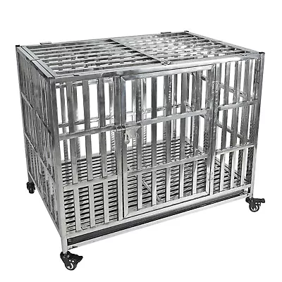 $239.99 • Buy 37/42/47Inch Stainless Steel Dog Cage Dog Kennel Large Dog Crate Pet Playpen