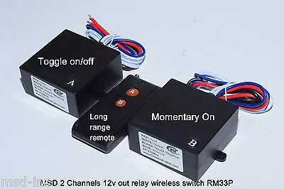 12V DC 30A 1ch On Off & 1ch Momentary Relay Long Range Wireless Switch RM33P • $33.50