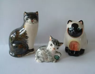 3 Quality Cat Figurines - Babbacombe / Devonia Pottery & Quail Ceramics - NING • £4.99