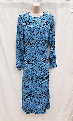 Shift Dresskaftan ?70's80's90's Vintage Styleblue Patternsize 10nwts • £6.99