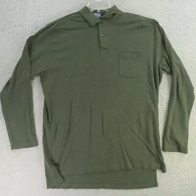 Ralph Lauren Polo Shirt Mens XL Green Long Sleeve Pony Golf Pocket • $22.95