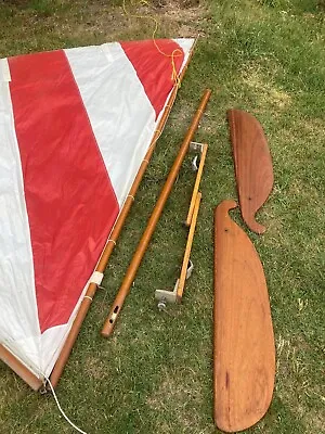 $1200 • Buy Vintage Sailing Canoe Wooden Boat Old Town Sail Rig. Complete, Free Shipping!