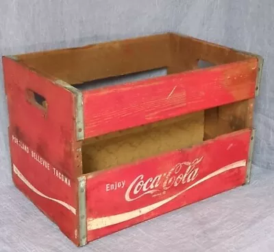 RARE Vintage Tall Wooden RED Coca Cola Crate Bottles/Carrier  18x13x12 • £55.91