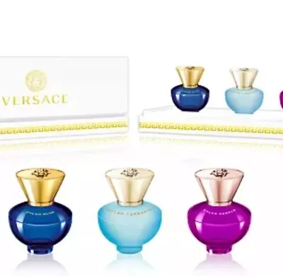3X VERSACE Perfume Mini Set:DYLAN Blue/Dylan Turquoise/Dylan Purple 5ml Each • $29.99