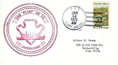 Uss Flint Ae-32 1972 Fdc12428 • $4.99