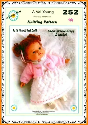 DOLLS KNITTING PATTERN No 252 For 16 -18 Doll By Daisy May(4ply) • £2.99