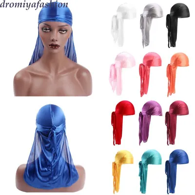 Unisex Durag Bandana Turban Wrap Headscarf Men Women Do Doo Du Rag Long Tail Cap • $3.71