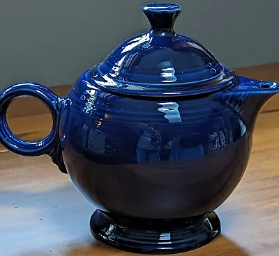 Vtg Cobalt Blue Large Teapot Fiesta Tea Pot W/Lid HLC Homer Laughlin Fiestaware • $69.99