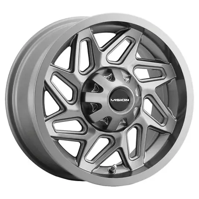 One 12x7 Vision ATV 361 Spyder 4x110 2.5 Gunmetal Wheel Rim 86 • $82