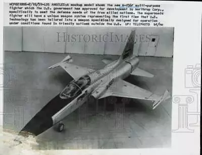 1959 Press Photo Mock Up Model Of The New N-156F Multi Purpose Fighter Plane • $19.99