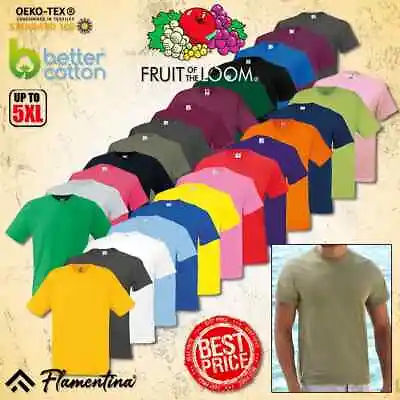 Fruit Of The Loom T-Shirt Plain Mens Short Sleeve 100% Cotton Blank Top Womens • £4.85