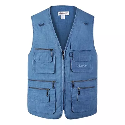 £52.09 • Buy Classic Vest Men Casual Sleeveless Photographer Jacket With Pocket Waistcoat