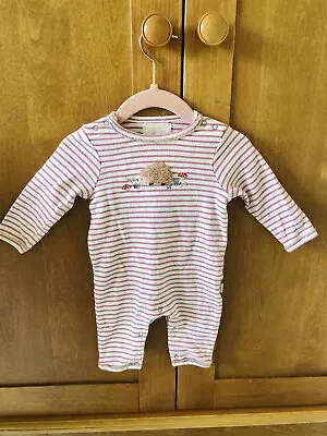 Baby Boy Girl Henri Hedgehog Applique Organic Babygro Romper 0-3 Months RRP £27  • £10