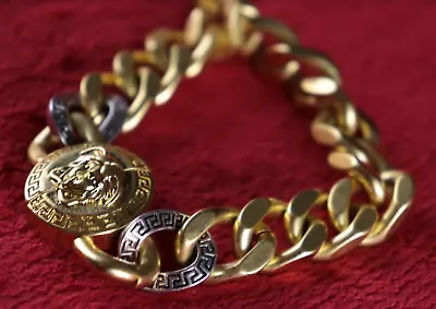 Vintage Versace Gold Silver Medusa Rare Chain Bracelet • $177