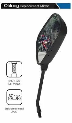 KAWASAKI ZZR1400 Oxford Oblong Motorcycle Rearview Mirror Glass Right Side 10mm • £14.99