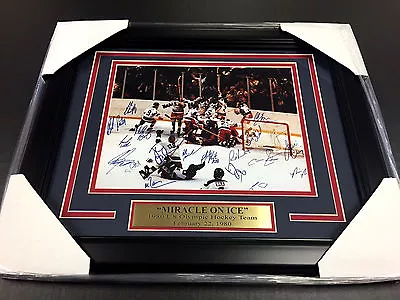 Autographed Reprint Copy Of 1980 Team Usa Miracle On Ice Framed 8x10 Photo   • $34.99