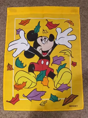 Garden Yard Flag Mickey Mouse Fall Leaves Yellow  29  X 40  • $9.99