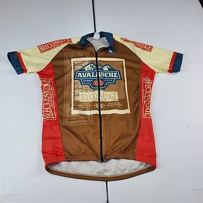 Breckenridge Brewery Avalanche Ale Full Zip Cycling Jersey Large Made In Italy • $19.99