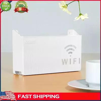 Wall Mount Wireless Wifi Router Shelf Storage Box For Living Room (White) • £9.16
