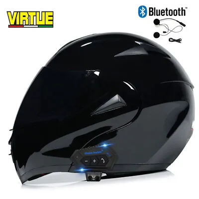 DOT Bluetooth Flip Up Motorcycle Helmet Full Face Dual Lens Street Moto Helmet • $66.89
