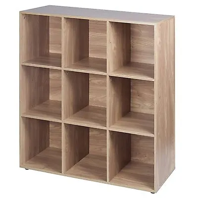 9 Cube Oak Wooden Bookcase Shelving Display Modular Storage Unit Wood Shelf Door • £52.99