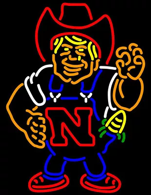 Nebraska Herbie 24 X20  Neon Sign Lamp Real Glass Gift Show Beer Bar Wall • $225