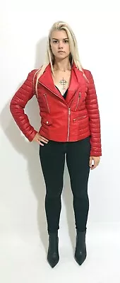 Womens Vegan Leather Jacket Bike Moto  - CRUELTY-FREE Vegan Leather • $9.99