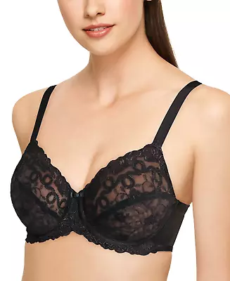 New! $62 Wacoal 85720 Renaissance Rose Lace Underwire Bra Black 34DD • $28.99