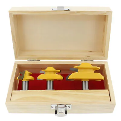 DCT 45 Degree Locking Miter Bits - 3Pc 1/2in Wood Router Bits For Box Building • $37.99