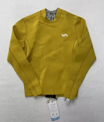 RVCA Balance Back Zip Wetsuit Jacket Size Large Yellow 2mm Rashguard New • $69.99