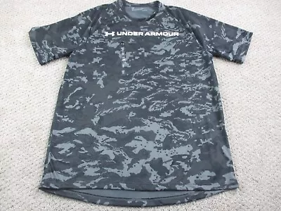 Under Armour Shirt Adult Medium Black Gray Multicam Camouflage Ativewear Mens • $17.89