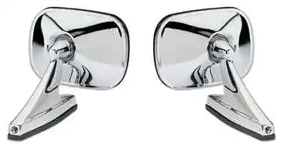 Pair Chrome Rectangle Side View Mirrors For Classic Cars • $54.99