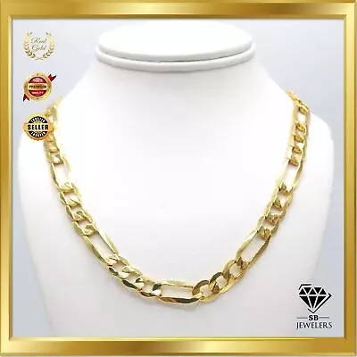 10K Yellow Gold Figaro Link 2mm-10.5mm Unisex Chains 14 -30  Fine Necklace NEW • $2106.93