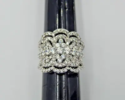 Victoria Wieck Absolute Vintage Sterling Silver Lace Cz Concave Ring • $39.99