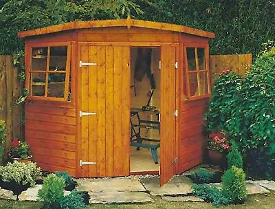 £703 • Buy 7x7 Shiplap Timber Double Door Corner Shed