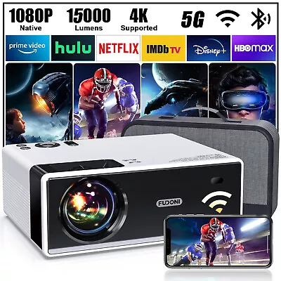 Projector With 5G WiFi Bluetooth 1080P 15000Lm With HDMI USB Max 300  Display • $116.99