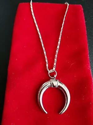 Silver Plated Chain With A Wrapped Horn Pendent • £3.39