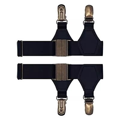 2 Pack Adjustable Elastic Sock Garters With Metal Clips Sock Suspenders • $15.30