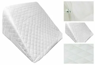 Large Acid Reflux Flex Foam Support Bed Wedge Pillow Quilted Removable Zip Cover • £15.89