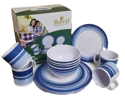 Ocean Melamine 16 Piece Dinner Set Caravan Camping Dinnerware Picnic Jayco Parts • $38.95