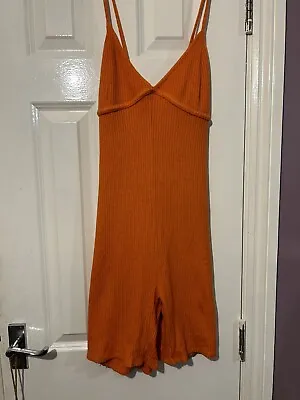 Unitard Jumpsuit Orange Stretchy Fit 16/18 ❤️ • £4.20
