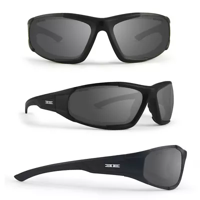 Epoch Foam 2 Padded Motorcycle Sunglasses Black Frame Smoke Lens • $17.99