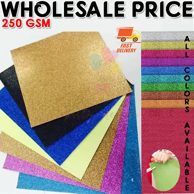 A4 Glitter Card Coloured Premium Quality Low Non Shed 250gsm Crafts Mixed • £1.99