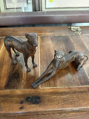 Vintage Mid Century Bronze Whippet Greyhound Dog Figurines • $100